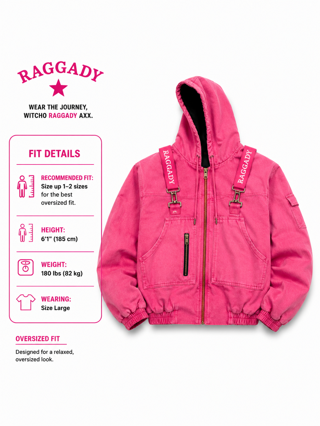 RAGGADY utility jacket pink